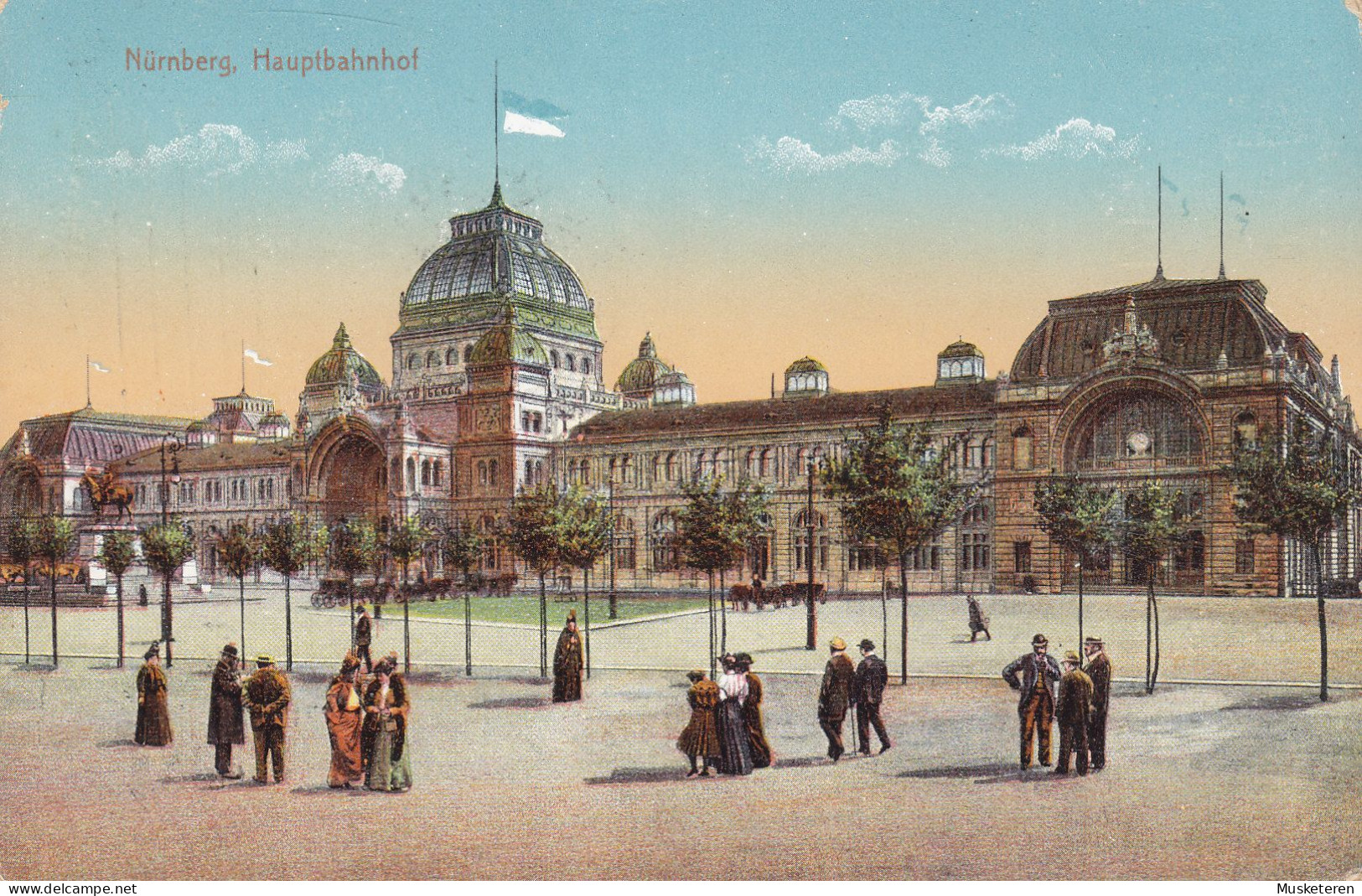 Bayern PPC Nürnberg. Hauptbahnhof. Verlag Hermann Martin. TMS Cds. NÜRNBERG 1911 KOPENHAGEN Denmark (2 Scans) - Nuernberg