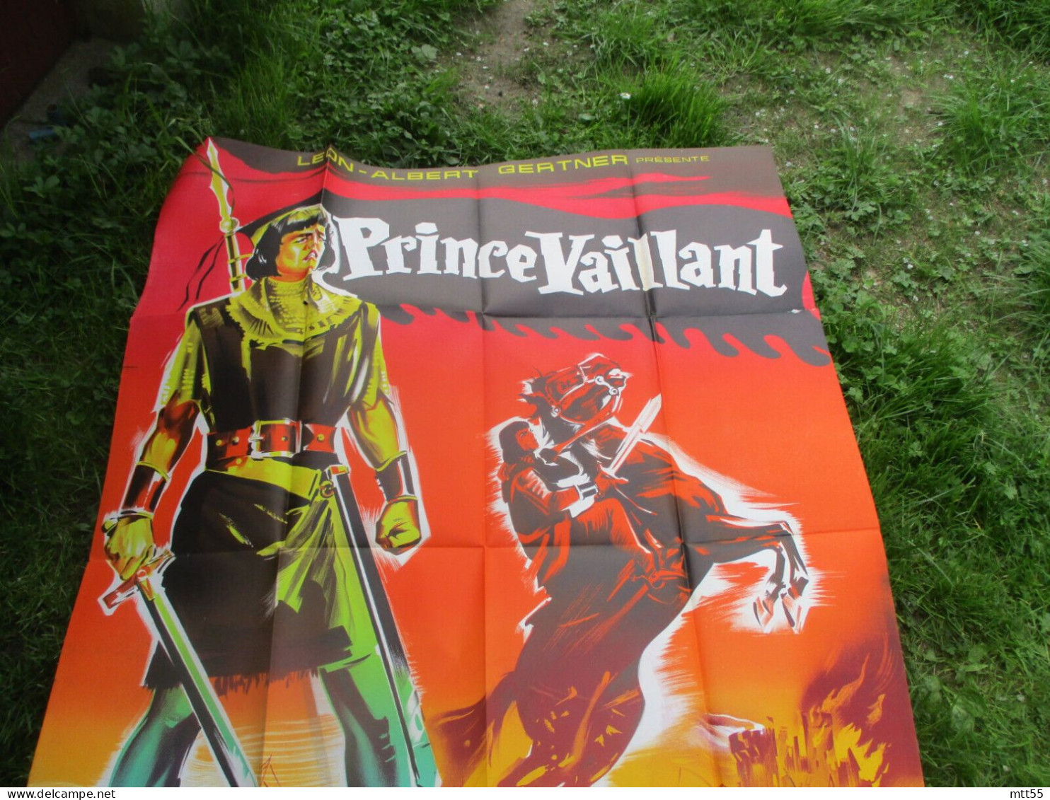 PRINCE VAILLANT GRANDE AFFICHE CINEMA 120X 160 ILLUSTRATEUR LEIGH WAGNER - Posters