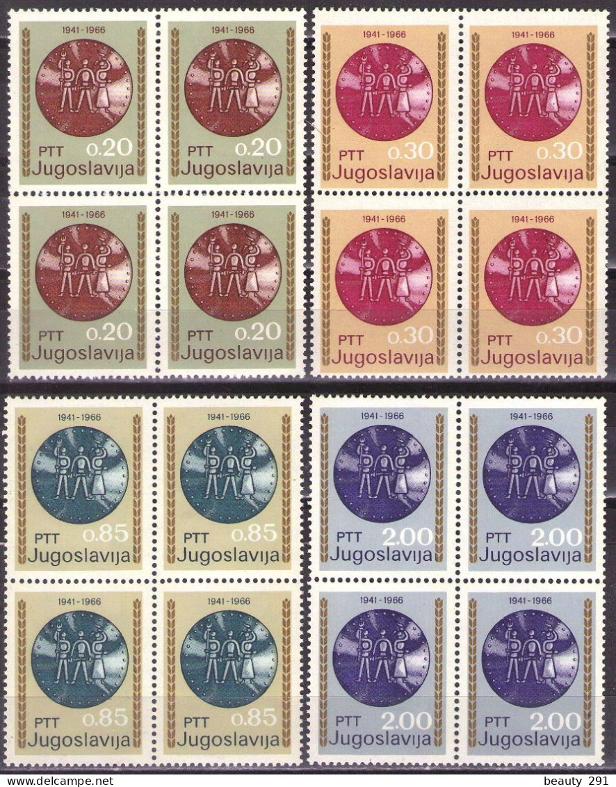 Yugoslavia 1966 - Yugoslavia 1966. 25 Years Of Uprising - Mi 1179-1182 - MNH**VF - Ongebruikt