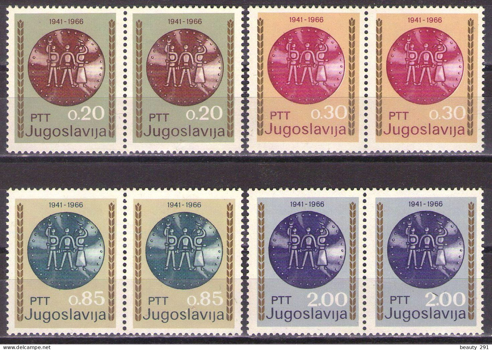 Yugoslavia 1966 - Yugoslavia 1966. 25 Years Of Uprising - Mi 1179-1182 - MNH**VF - Ungebraucht