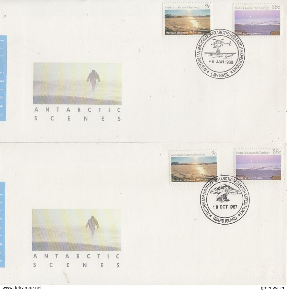 AAT Antarctic Scenes 2 V 6 FDC (6 Bases )  (OO179) - FDC