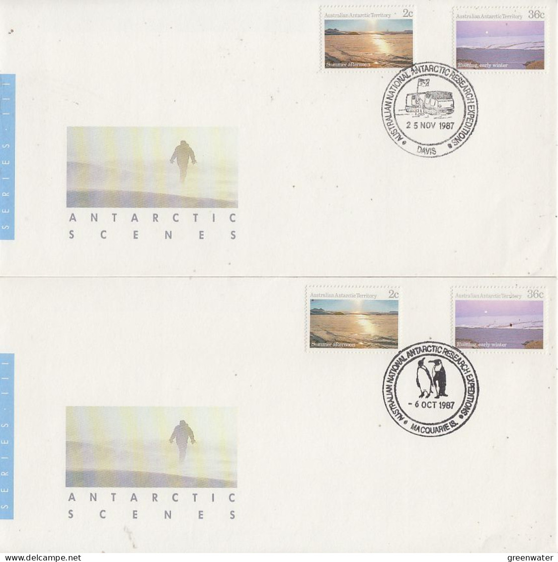 AAT Antarctic Scenes 2 V 6 FDC (6 Bases )  (OO179) - FDC