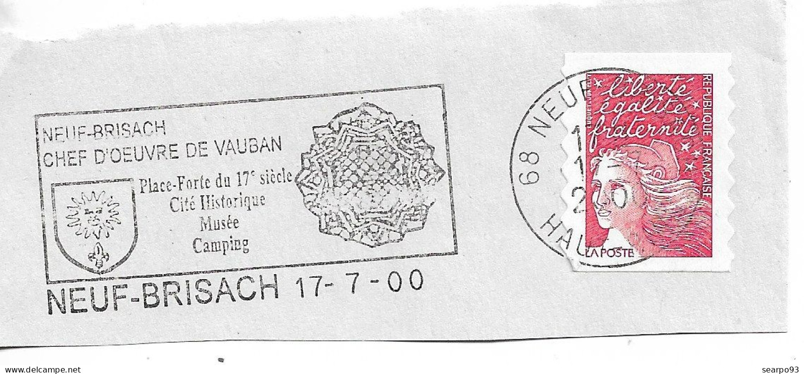 FRANCE. POSTMARK. NEUF BRISACH. 2000 - 1961-....