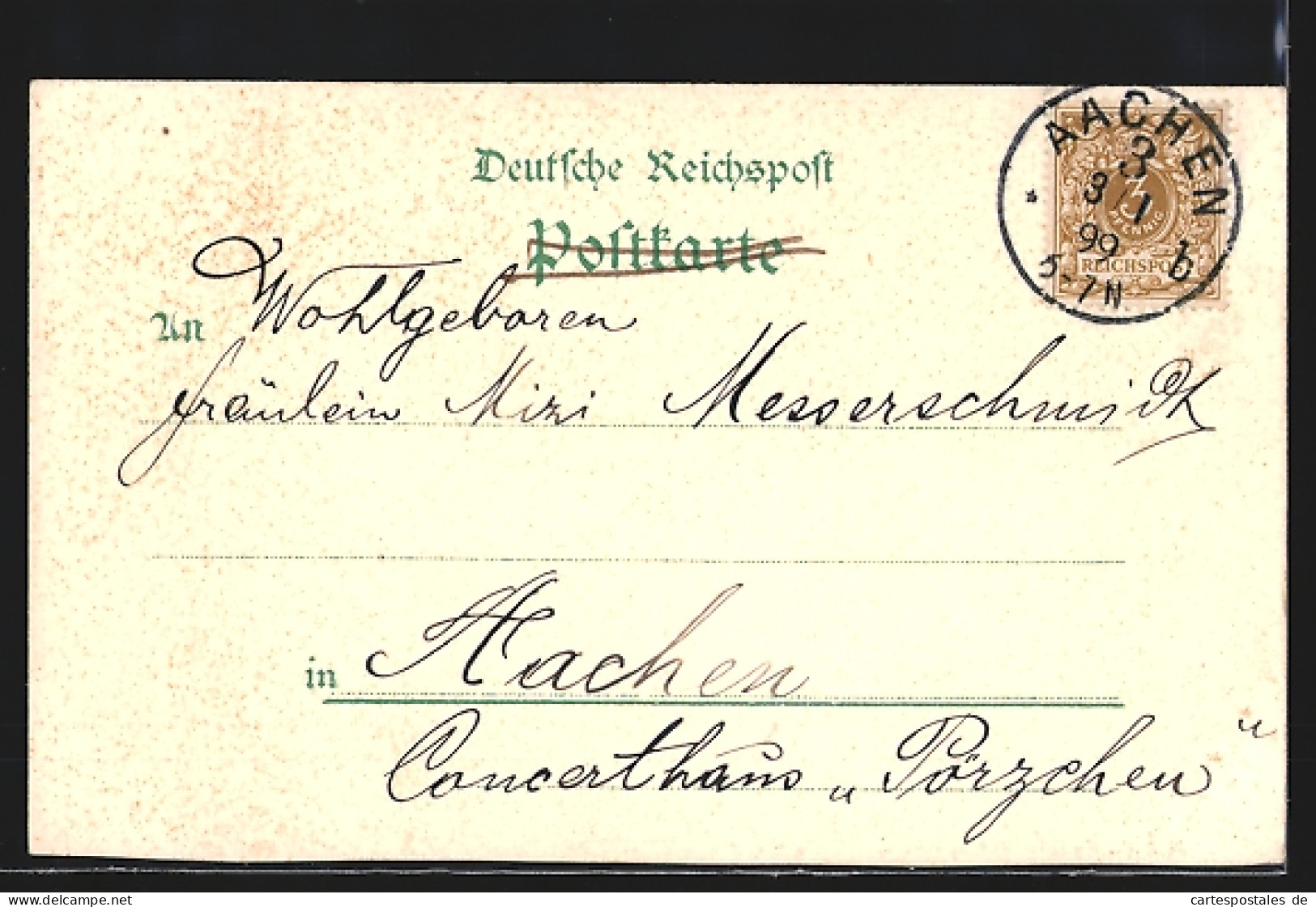 Lithographie Aachen, Kaiserplatz, Pont-Thor, Wappen, Elisenbrunnen  - Aachen