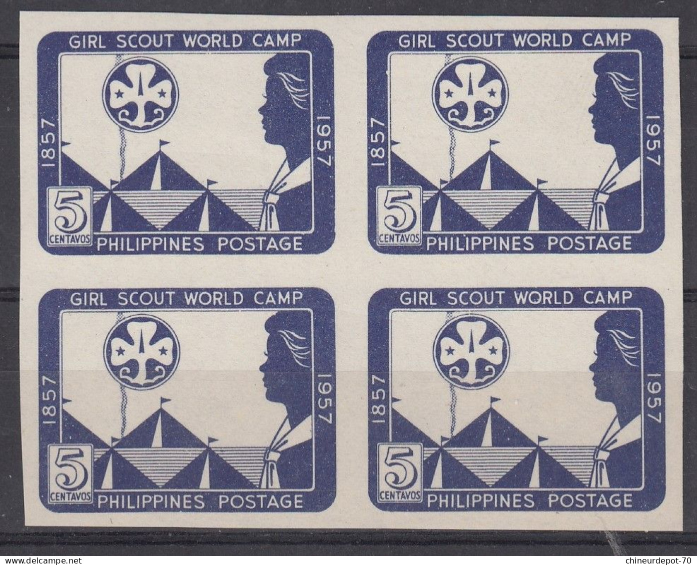 Philippines Neufs ** CAMP MONDIAL DES FILLES SCOUTISTES 1957 GIRL SCOUT WORLD CAMP ** - Filipinas