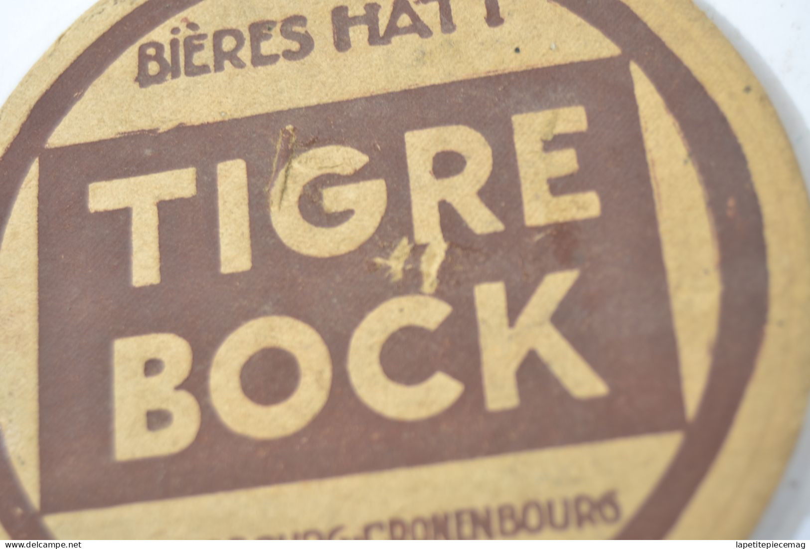 Sous-bock Bières Hatt TIGRE BOCK - Strasbourg - Cronenbourg. 1930, Avant Guerre. Brasserie Pub - Sous-bocks