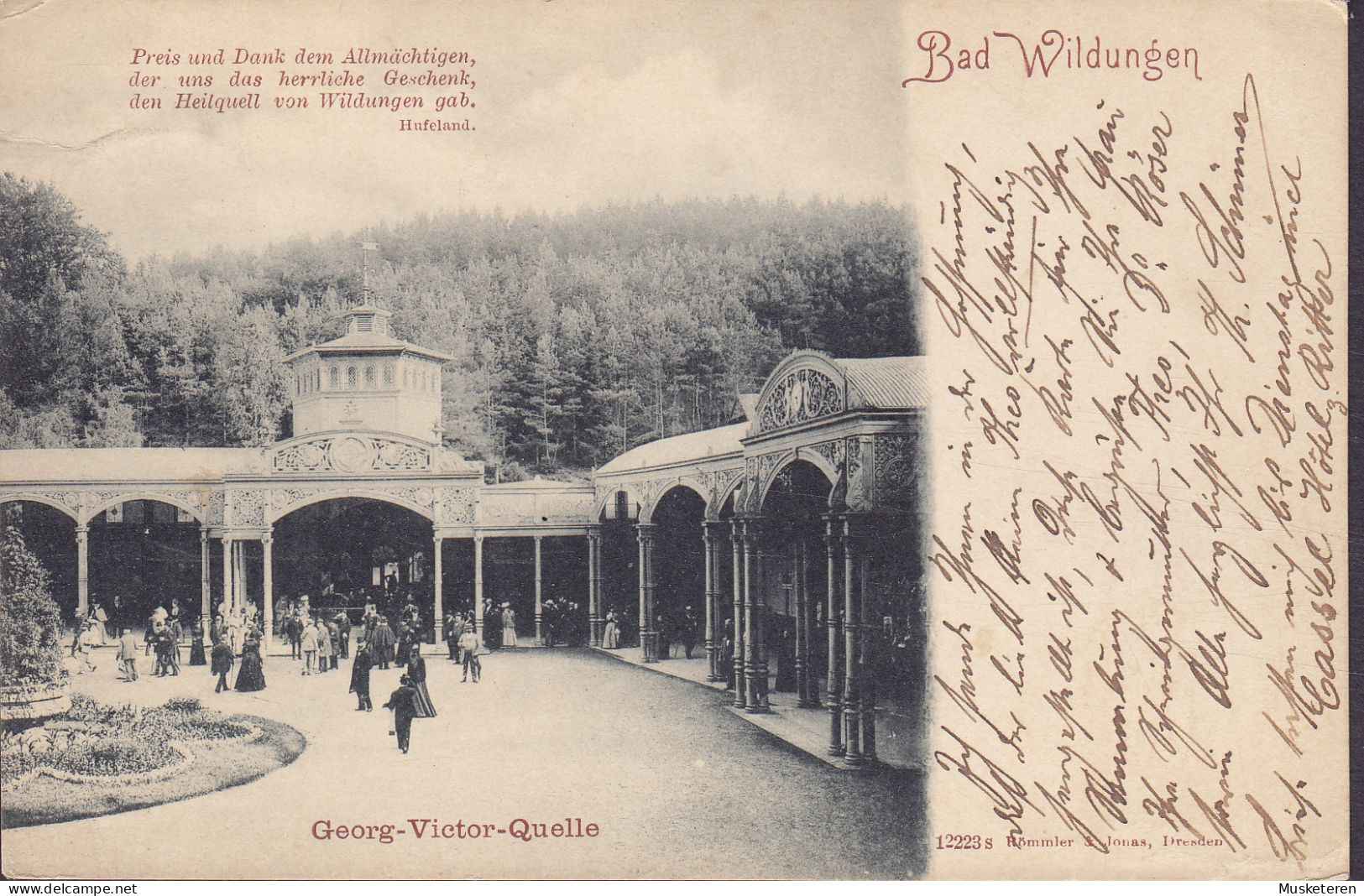 Deutsches Reich PPC Bad Wildungen Georg-Victor-Quelle. Römmler & Jonas. BAD WILDUNGEN 1899 BUDENHEIM (2 Scans) - Bad Wildungen