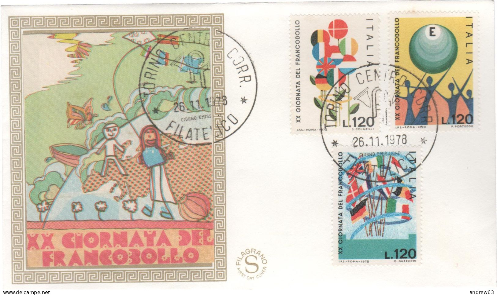 ITALIA - ITALIE - ITALY - 1978 - 20ª Giornata Del Francobollo - FDC Filagrano Gold - FDC