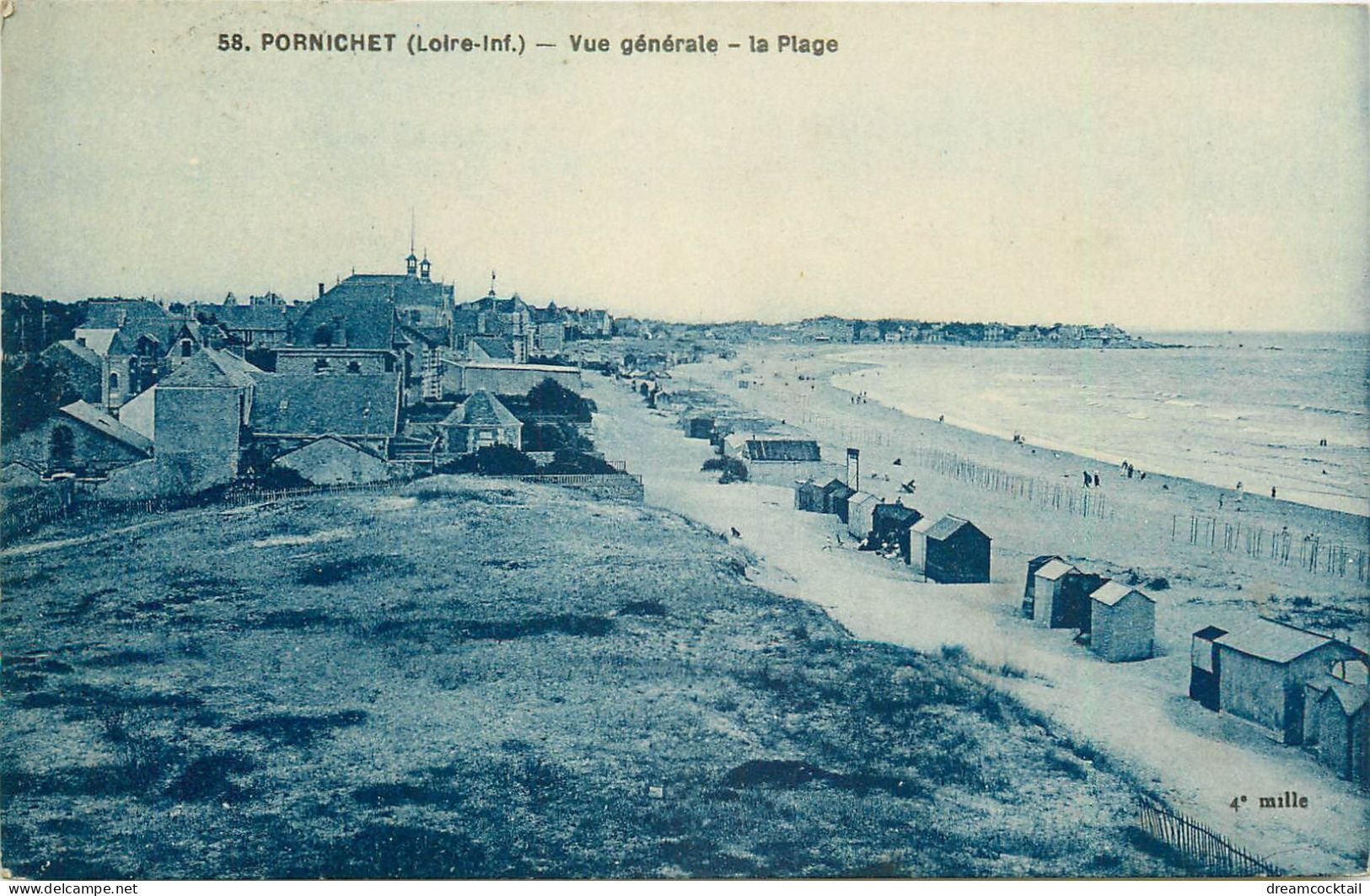 Top Promotion 2 Cpa 44 PORNICHET. Ancien Fort à La Pointe Et La Plage 1926 - Pornichet