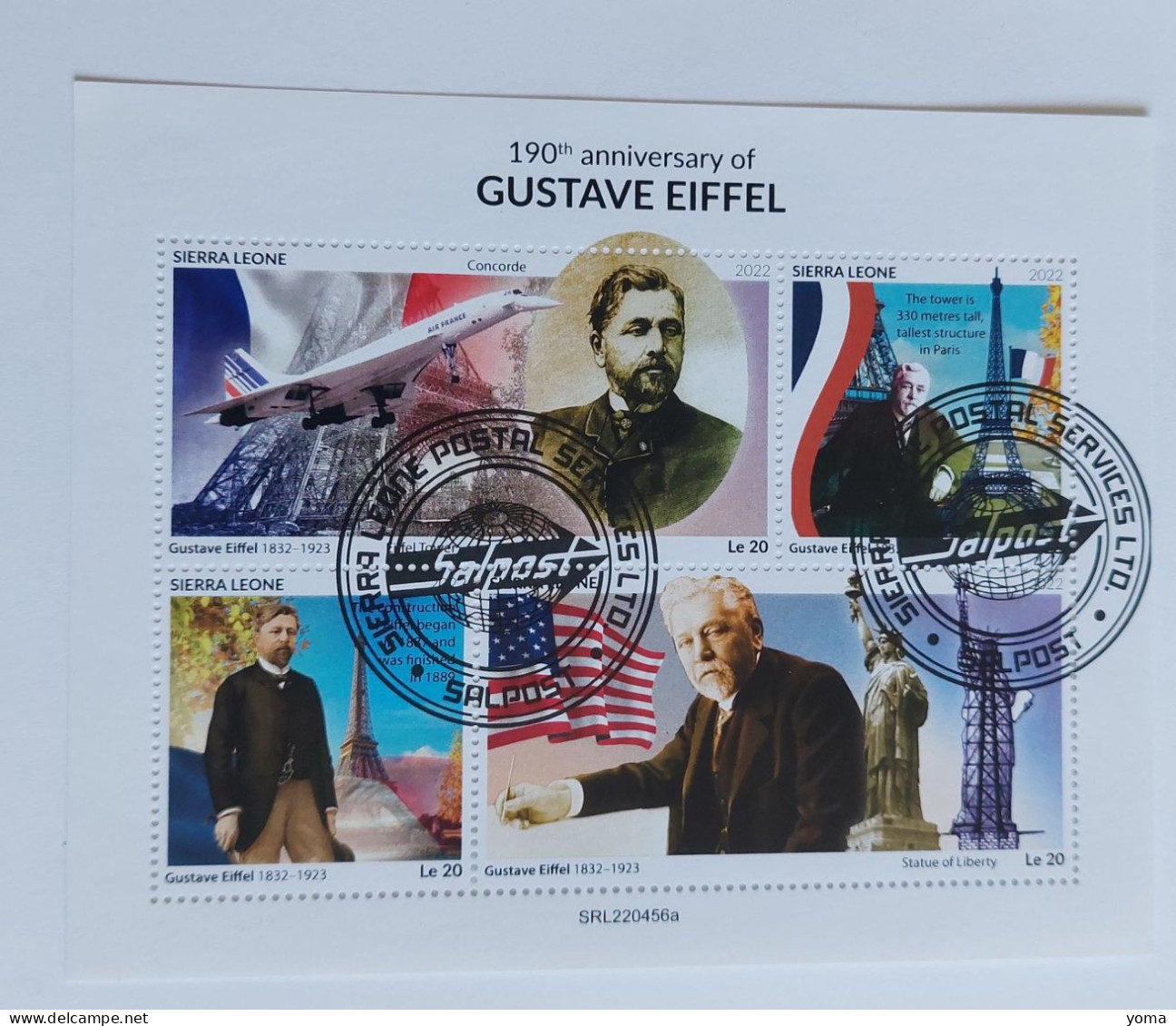N° 11737 à 11740       Gustave Eiffel  -  Oblitérés - Sierra Leone (1961-...)