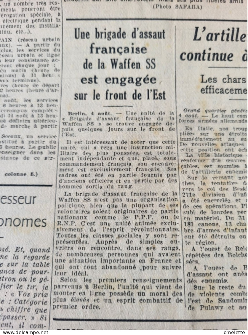 L OEUVRE 44/MARCEL DEAT MAQUIS/ 216 CHARS AMERICAINS DETRUITS/GOEBBELS/WAFFEN SS FRANCAIS/R.N.P MILITANTS ASSASSINES - Otros & Sin Clasificación