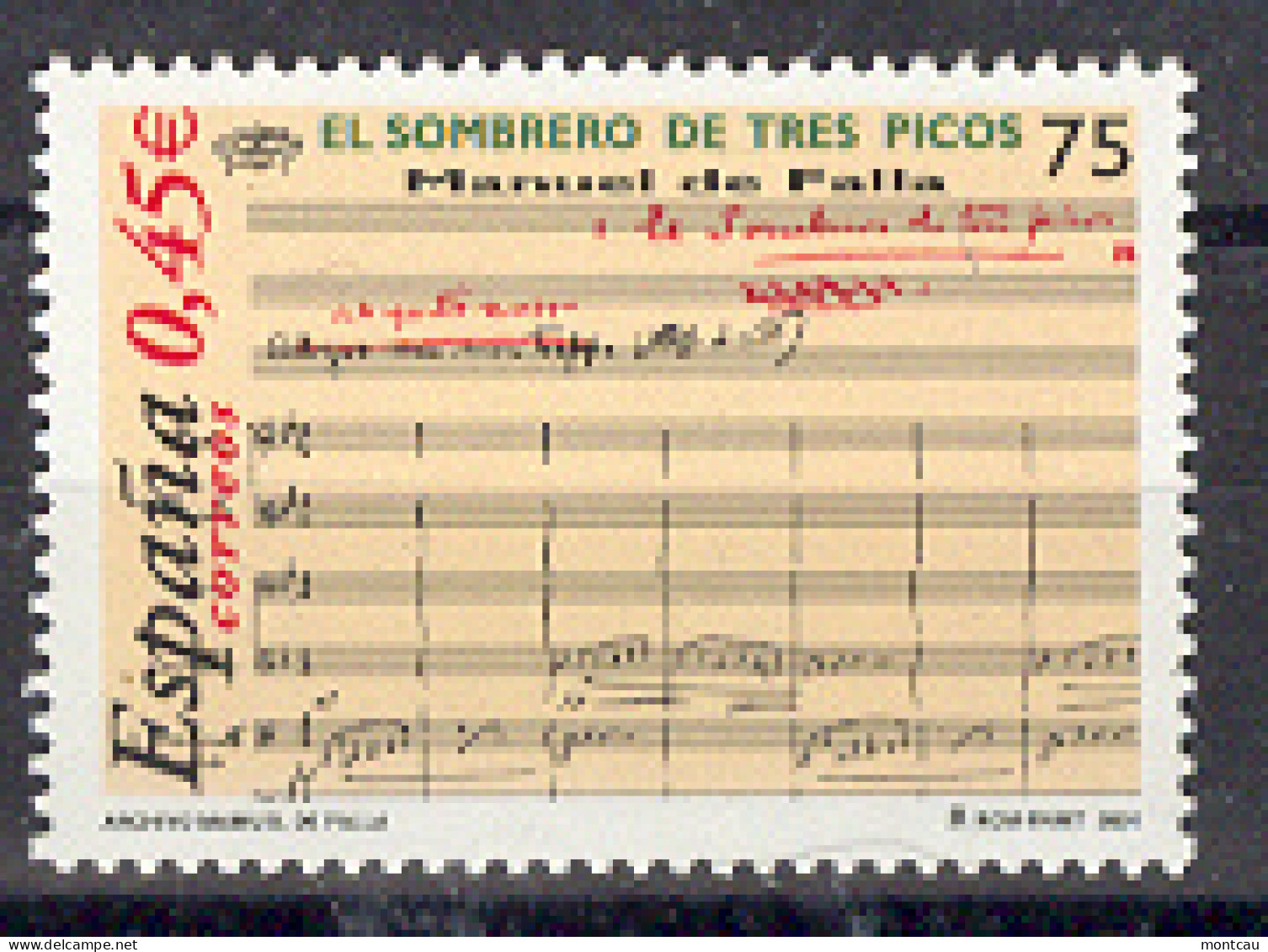 Spain 2001 - Manuel De Falla Ed 3838 (**) - Unused Stamps
