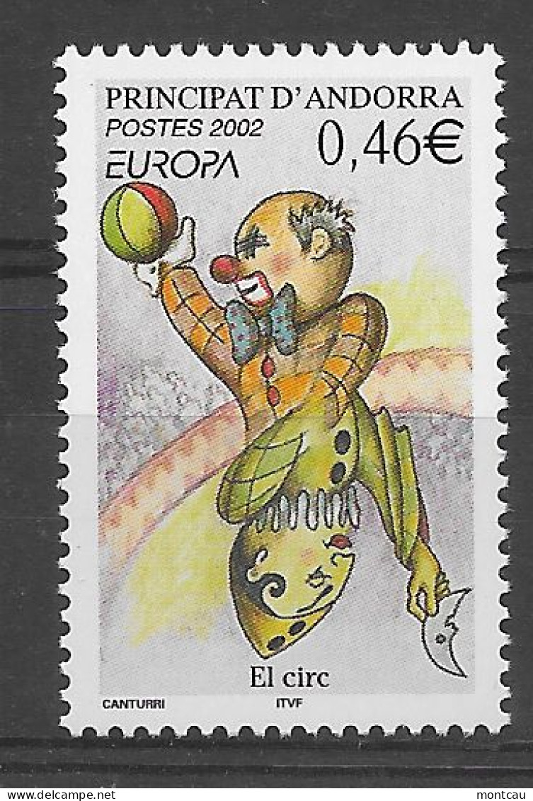 Andorra -Franc 2002 Europa. Y=569 E=590 - Unused Stamps