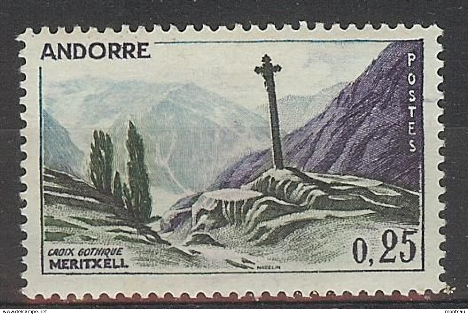 Andorra Fran. 1961 Paisajes 0,25 F Ed:172 (*) - Ungebraucht