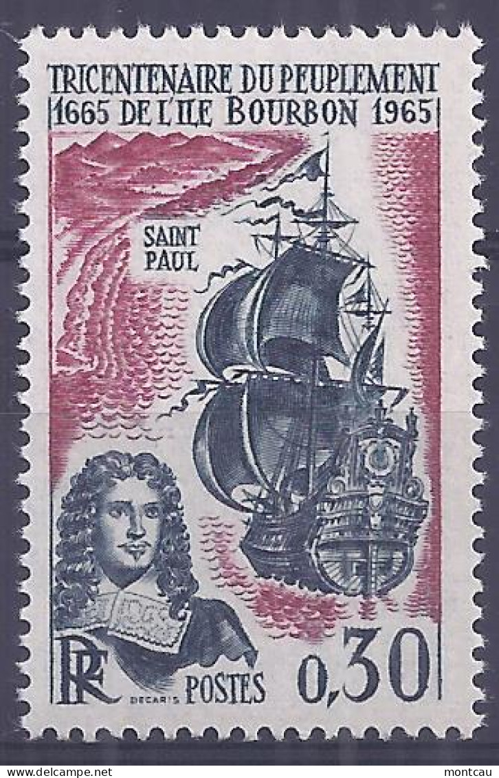 Francia 1965. YT = 1461 -  (*). Poblamiento Isla Bourbon - Unused Stamps