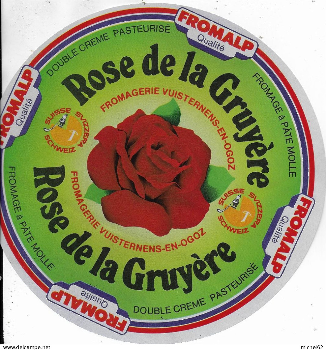 ETIQUETTE  DE  FROMAGE  NEUVE  ROSE DE LA GRUYERE    B164 - Cheese