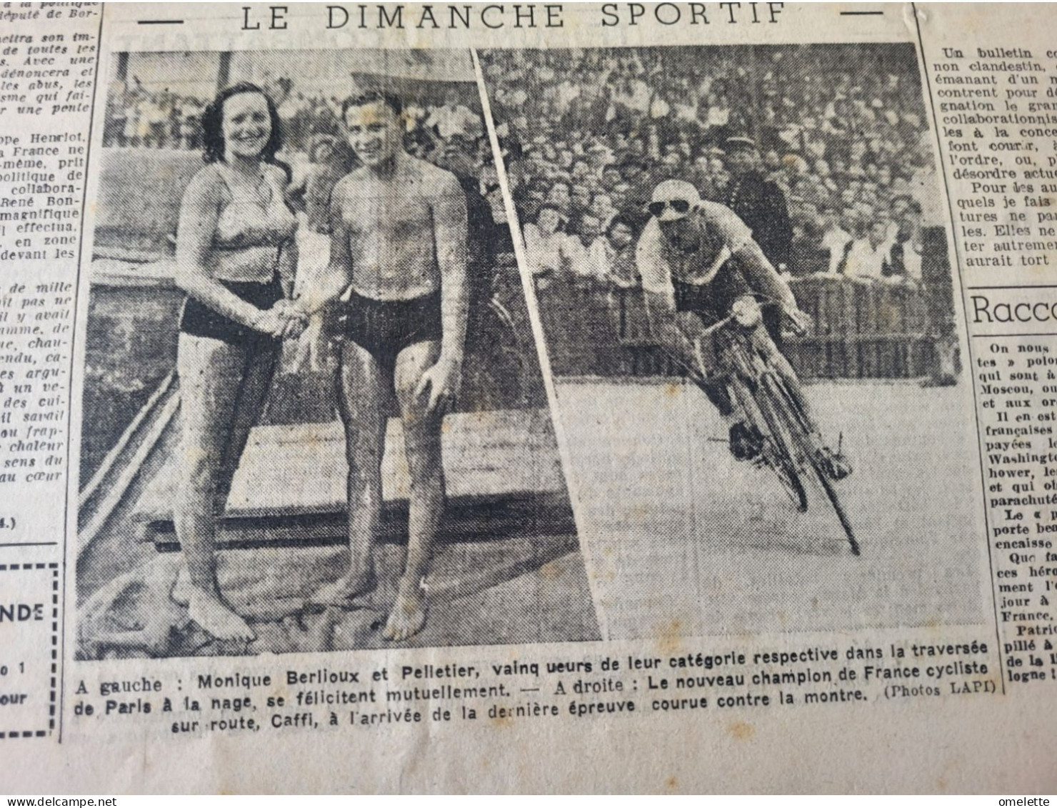 L OEUVRE 44/DEAT REPUBLIQUE/HITLER AU CHEVET/MAYENNE LAVAL /HENRIOT/BERLIOUX PELLETIER NATATION CAFFI CYCLISME - Sonstige & Ohne Zuordnung