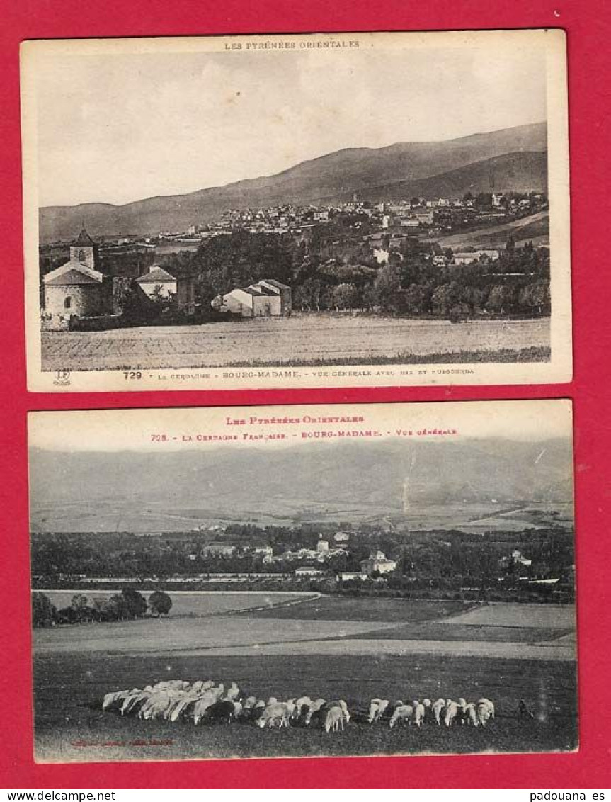 AA364 66 PYRENEES ORIENTALES  BOURG MADAME OLOT DE 2 CPA - Andere & Zonder Classificatie