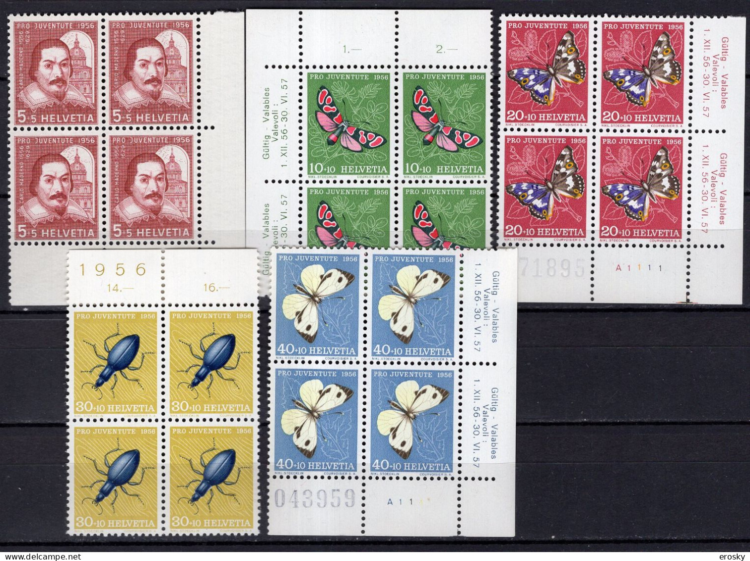 T3700 - SUISSE SWITZERLAND Yv N°581/85 ** Pro Juventute Bloc - Unused Stamps