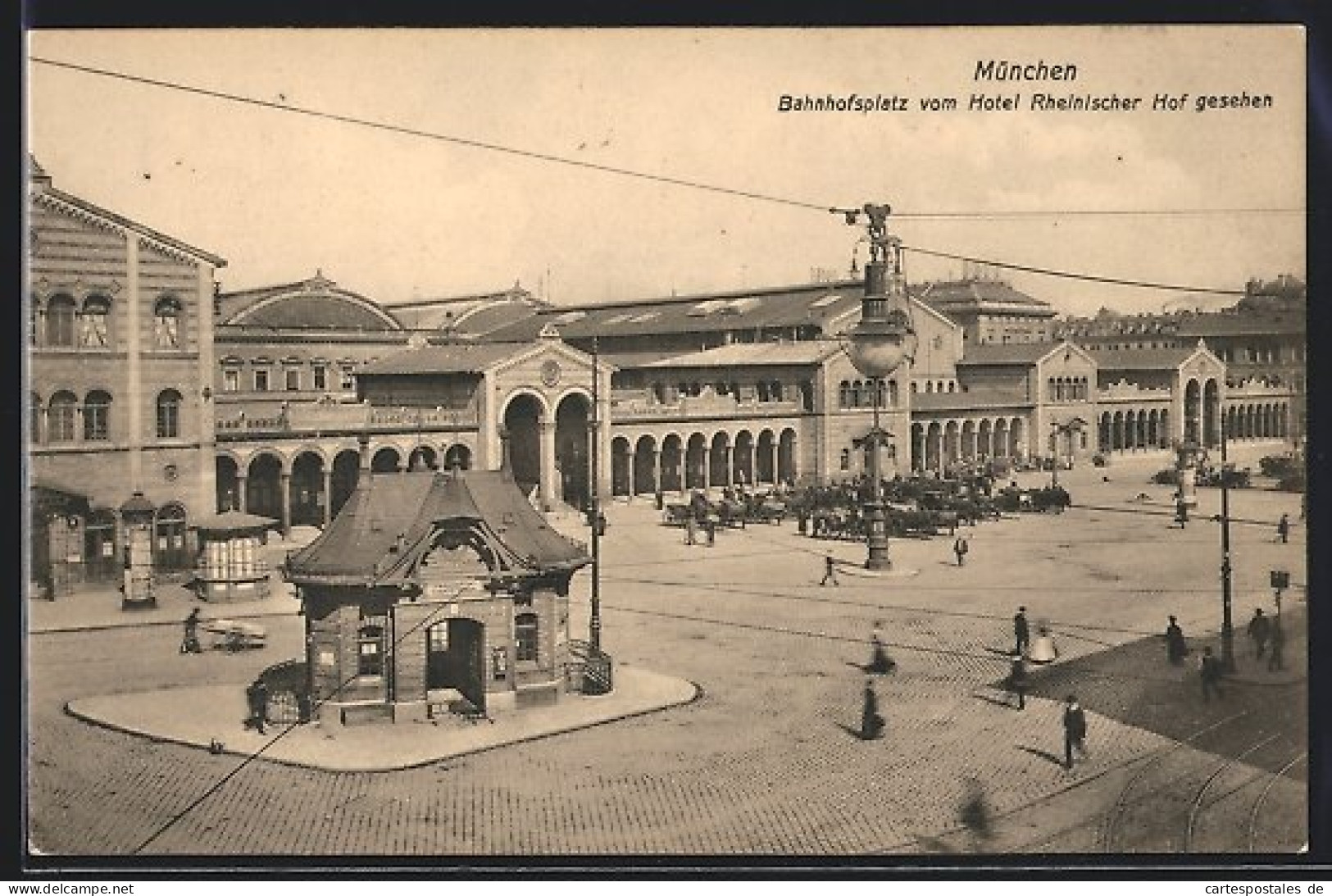 AK München, Bahnhofsplatz Vom Hotel Rheinischer Hof Aus  - München