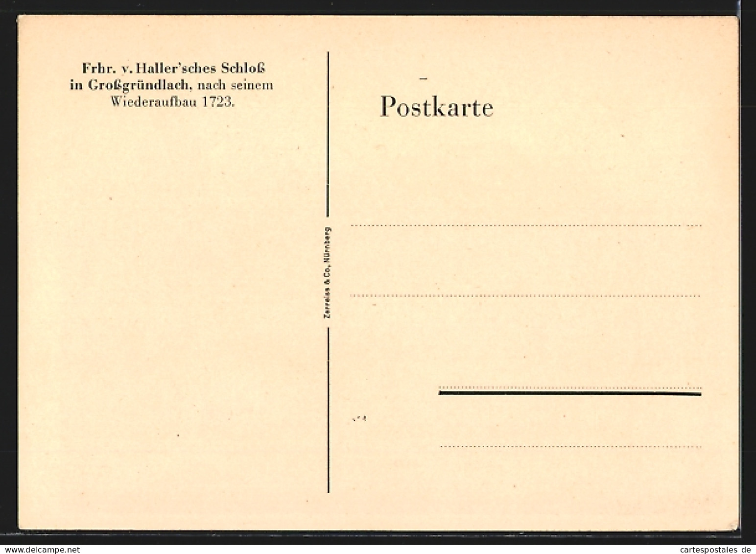 Künstler-AK Grossgründlach, Freiherr V. Hallersches Schloss Mit Anlagen  - Sonstige & Ohne Zuordnung