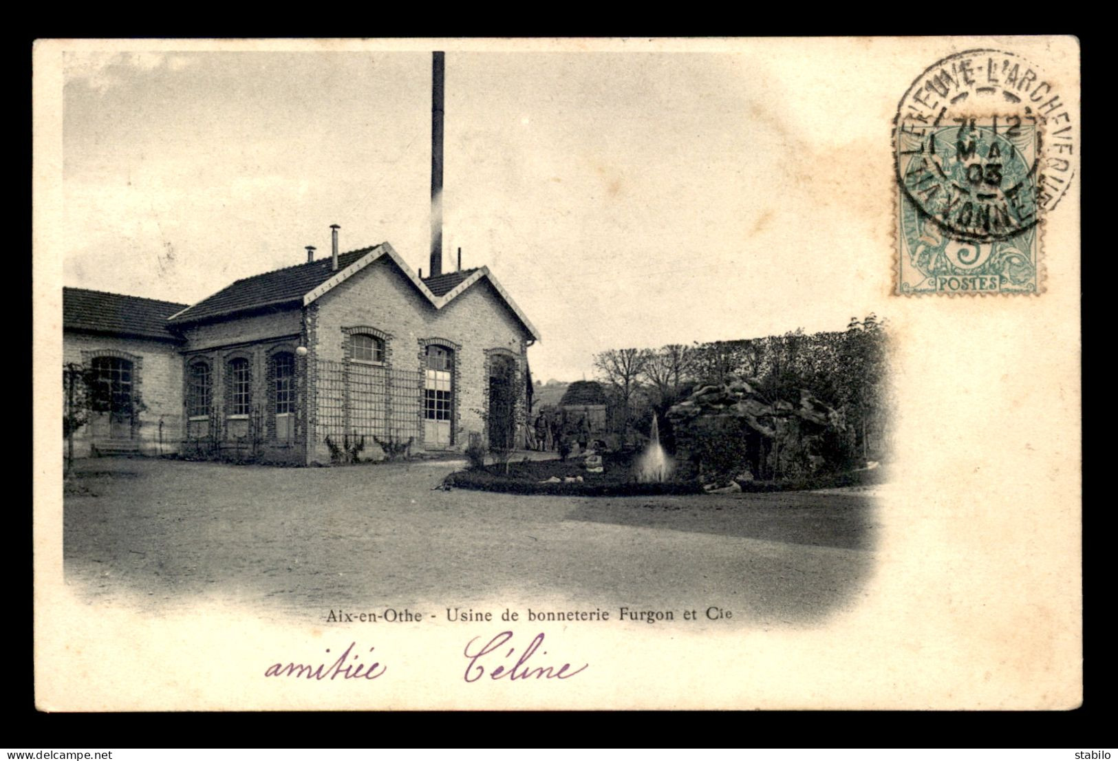 10 - AIX-EN-OTHE - USINE DE BONNETERIE FURGON ET CIE - Autres & Non Classés