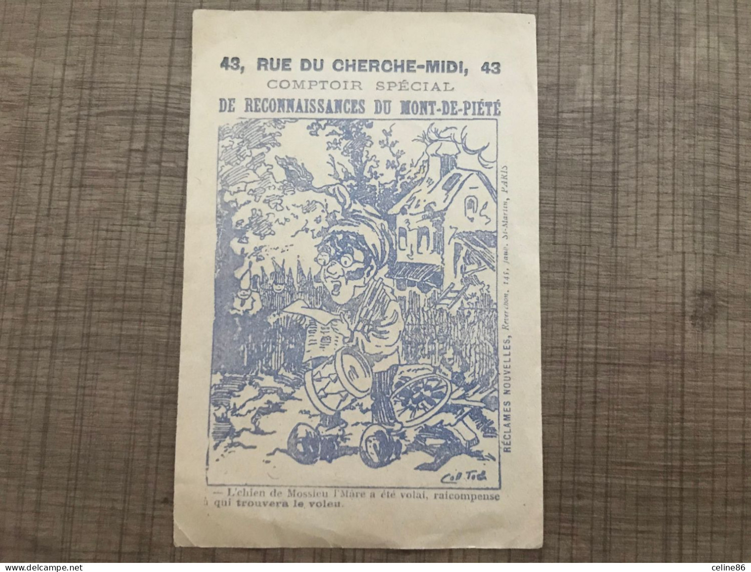 43 Rue Du Cherche Midi De Reconnaissances Du Mont De Piété - Andere & Zonder Classificatie