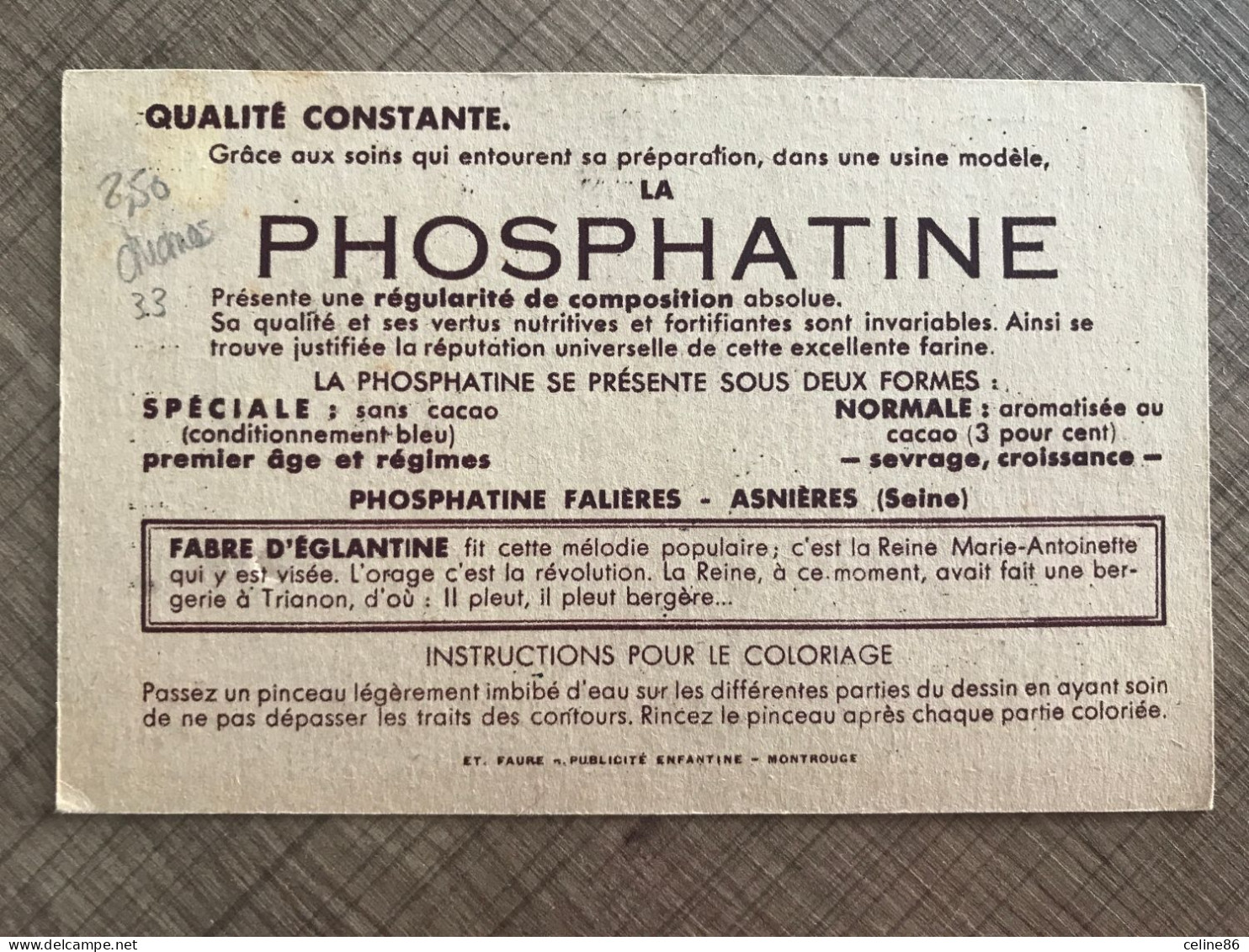 IL PLEUT IL PLEUT Bergère La Phosphatine - Sonstige & Ohne Zuordnung