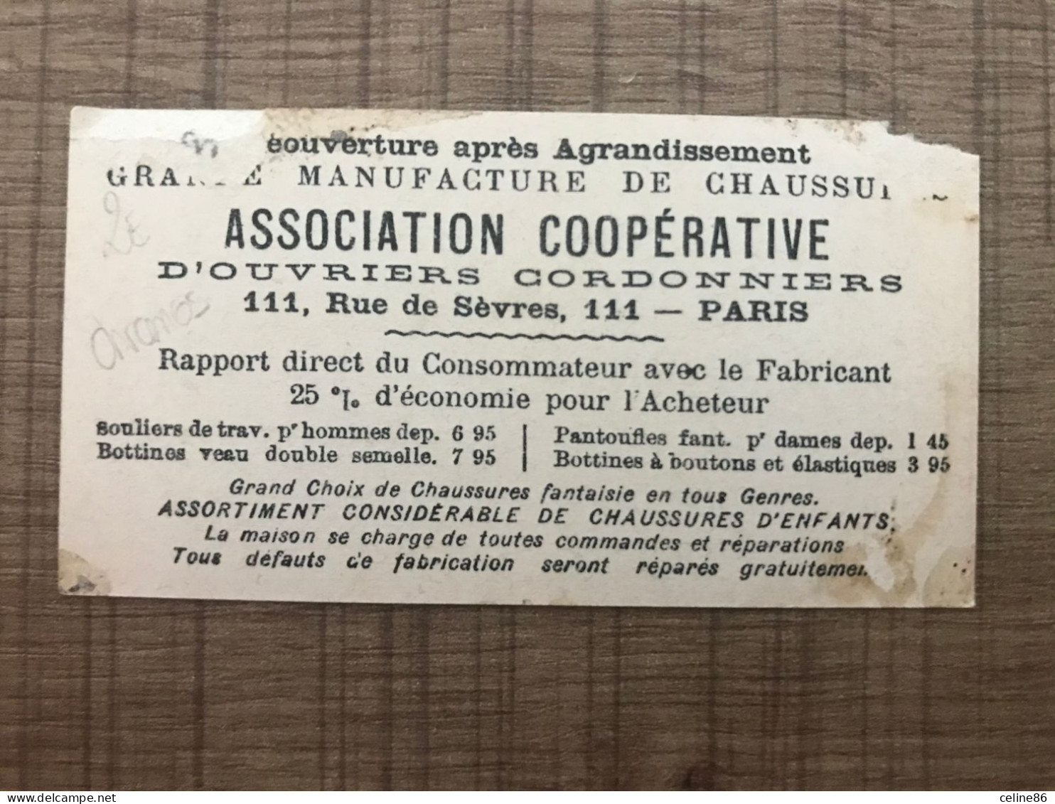 Association Coopérative D'ouvriers Cordonniers Un Gai Buveur - Other & Unclassified