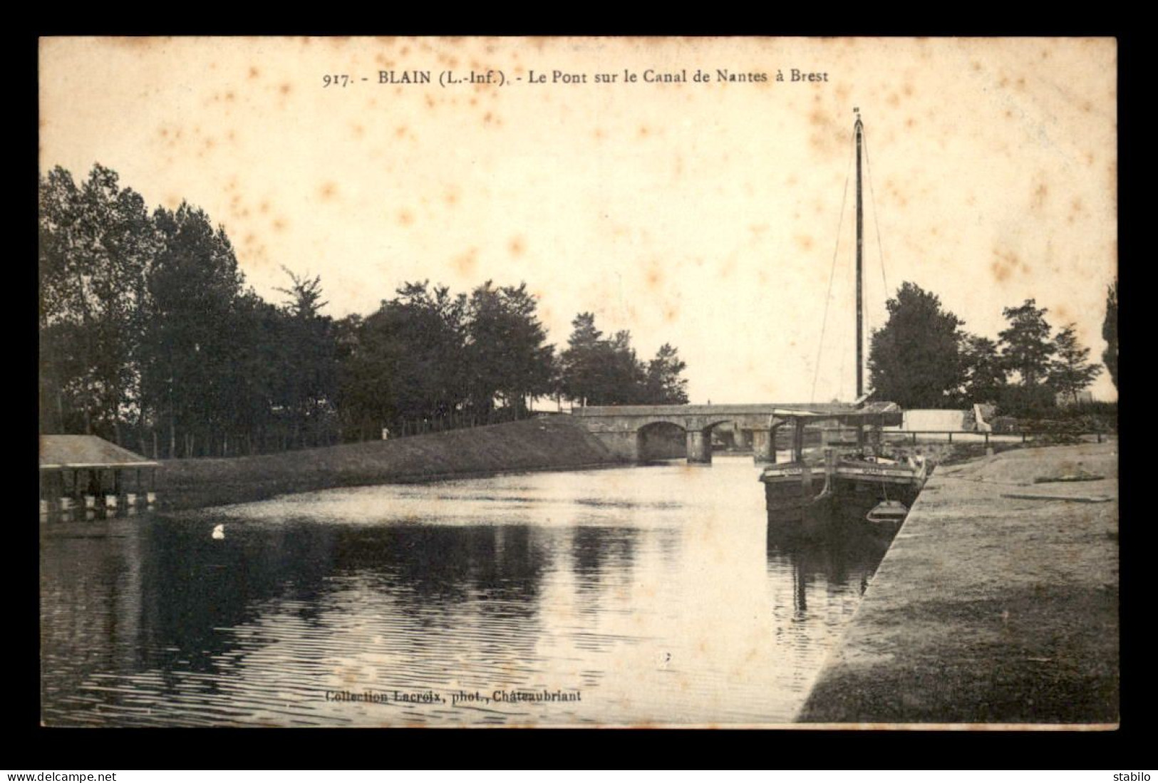 44 - BLAIN - LE PONT SUR LE CANAL DE NANTES A BREST - PENICHE - Blain