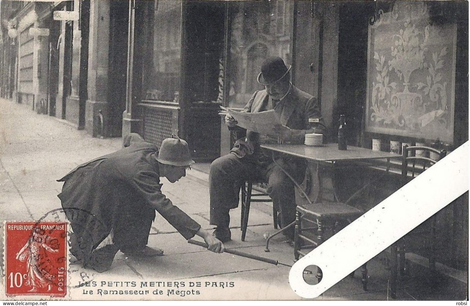 75 Paris, Les Petits Métiers C.M. (Malcuit C.) N°11, Le Ramasseur De Mégots, D5085 - Straßenhandel Und Kleingewerbe
