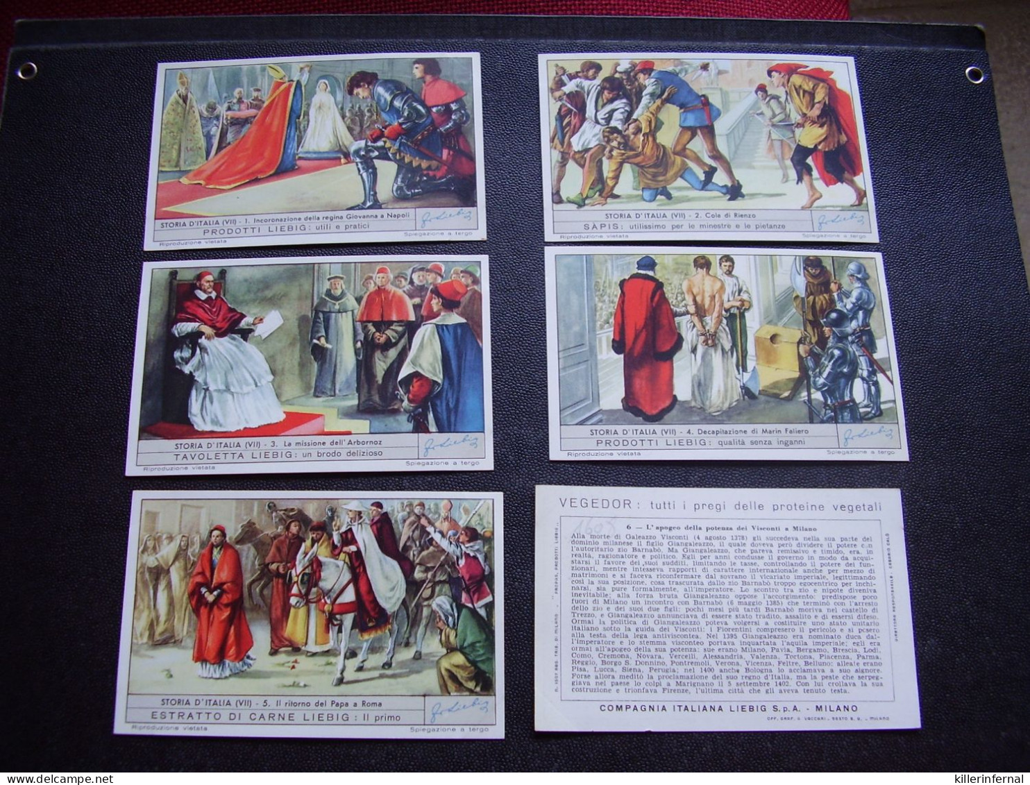 Original Old Cards Chromos Liebig S 1608 IT Histoire D' Italie 7 Complet - Liebig