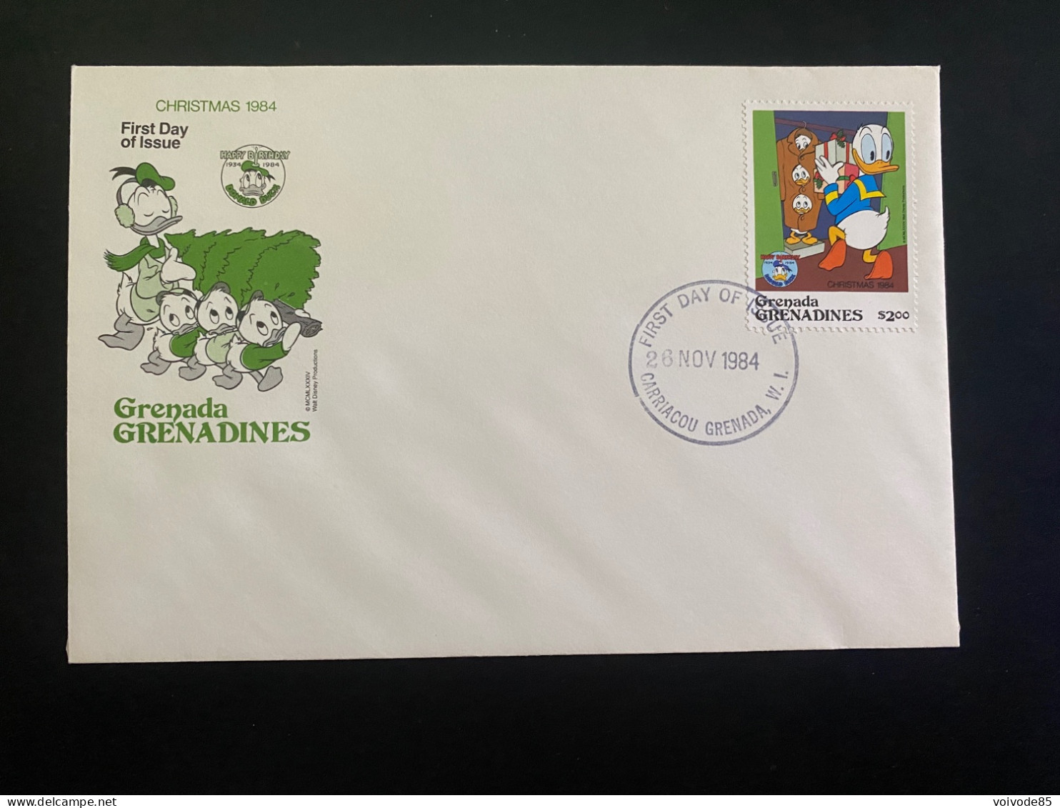 FDC Grenada Grenadines - 26/11/1984 - Walt Disney - Donald - Disney