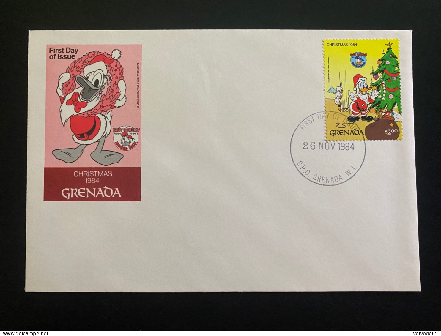 FDC Grenada  - 26/11/1984 - Walt Disney - Donald - Picsou - Disney