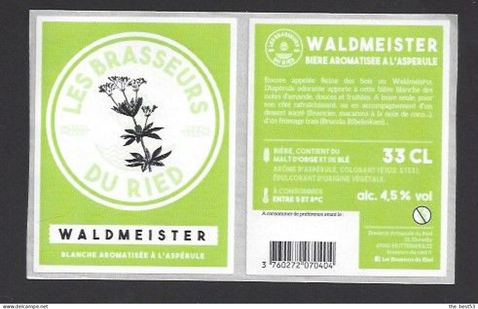 Etiquette De Bière Blanche  -  Waldmeister   -  Brasserie  Ried  à  Muttersholtz   (67) - Birra