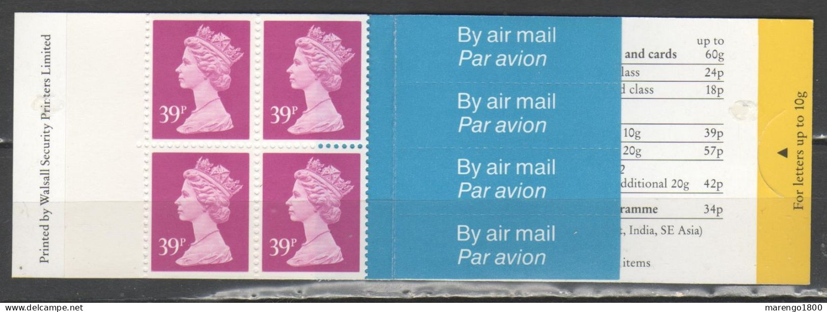 GB 1991 - Booklet Definitives 39 P. X4 - Carnets