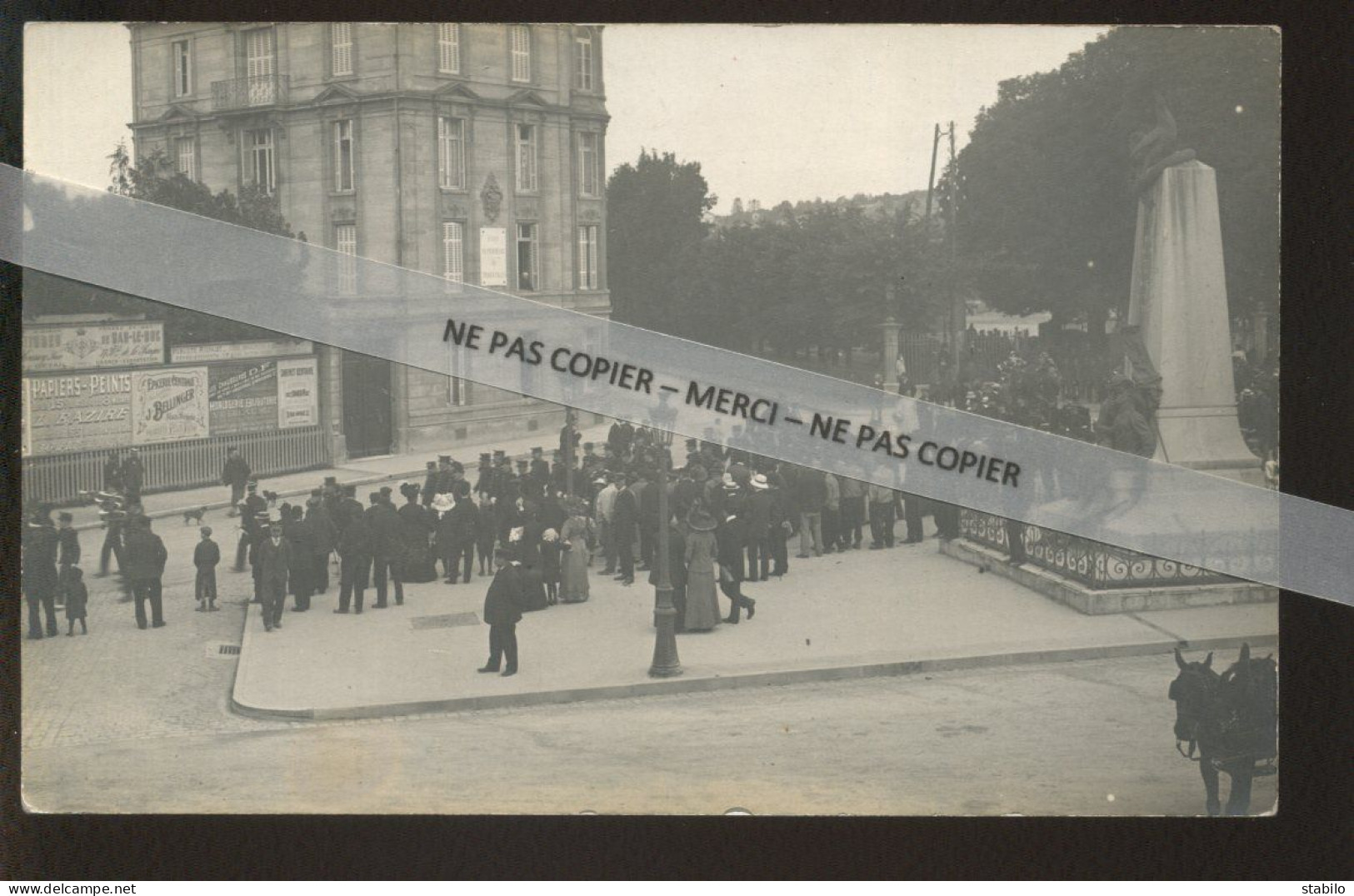 55 - BAR-LE-DUC - VISITE DE RAYMOND POINCARE PLACE DE LA GARE - CARTE PHOTO ORIGINALE - Bar Le Duc