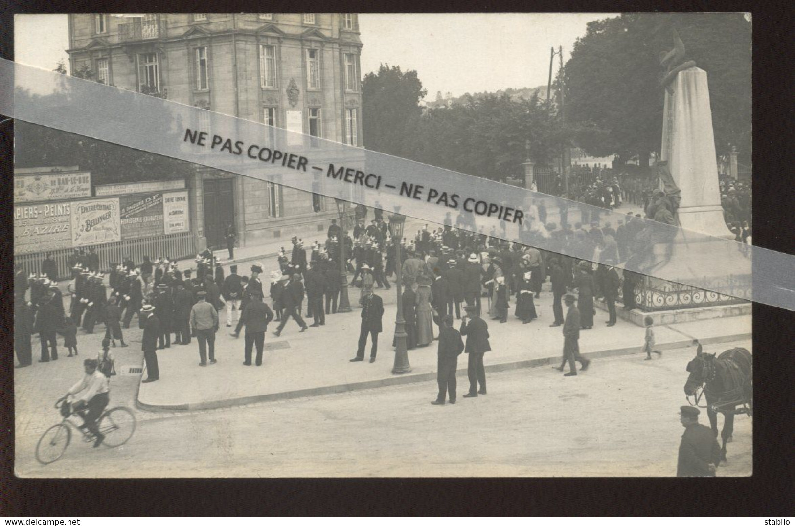 55 - BAR-LE-DUC - VISITE DE RAYMOND POINCARE PLACE DE LA GARE - CARTE PHOTO ORIGINALE - Bar Le Duc