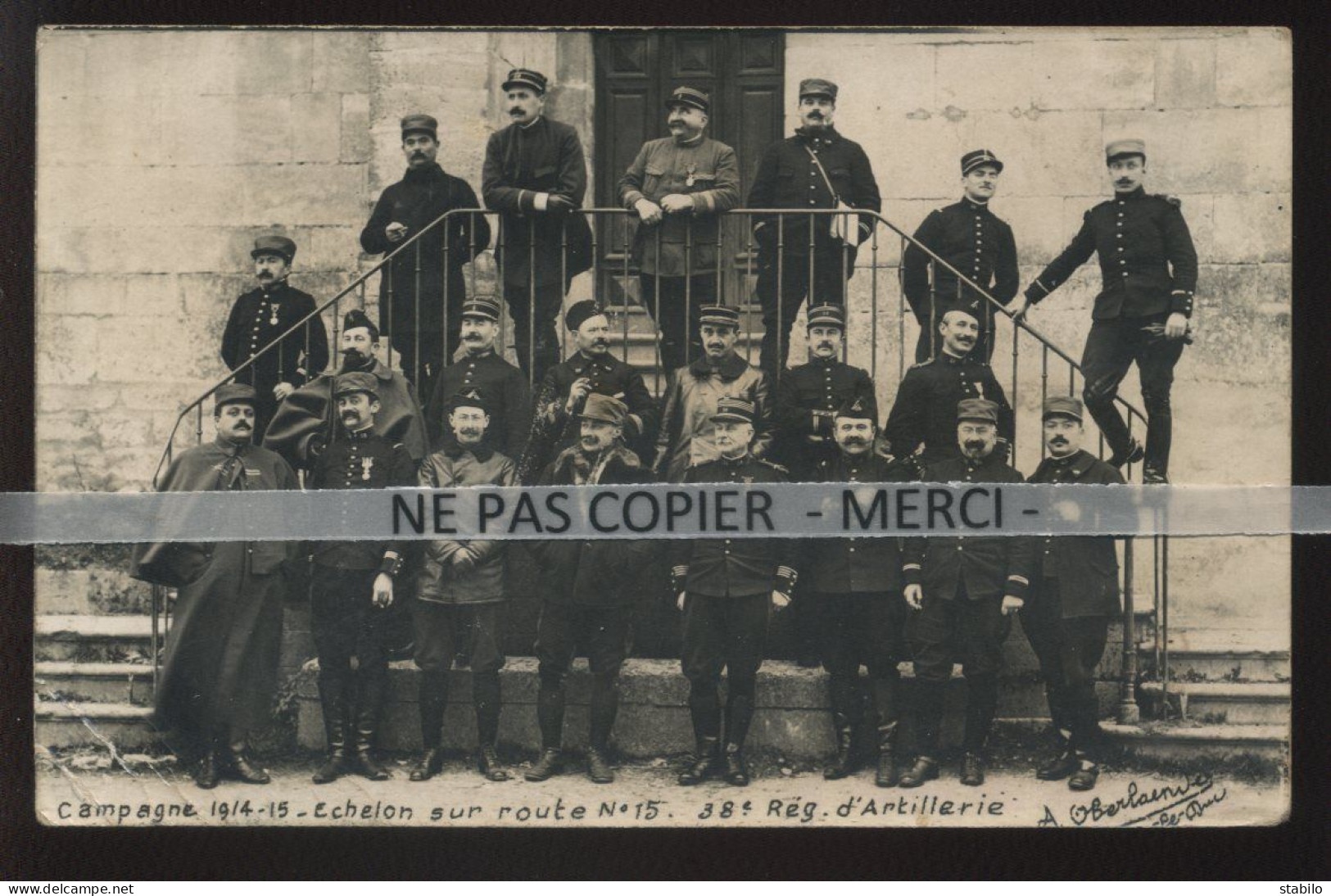 55 - 38E R.A.  - 38 SUR LES KEPIS ET COLS - PHOTO OBERLAENDER, BAR LE DUC  - CARTE PHOTO ORIGINALE - GUERRE 14/18 - Autres & Non Classés