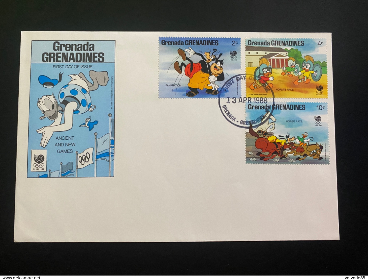 FDC Grenada Grenadines  - 13/04/1988 - Walt Disney - Donald - Goofy - Disney