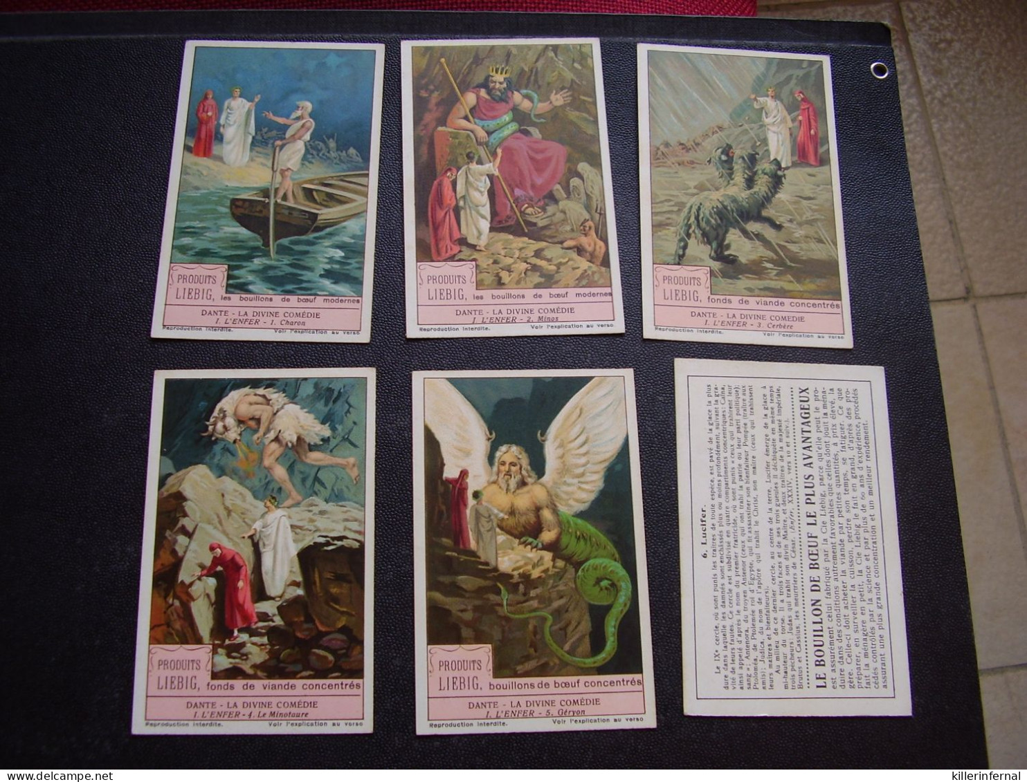 Original Old Cards Chromos Liebig S 1225 Dante Divine Comédie L' Enfer Complet - Liebig