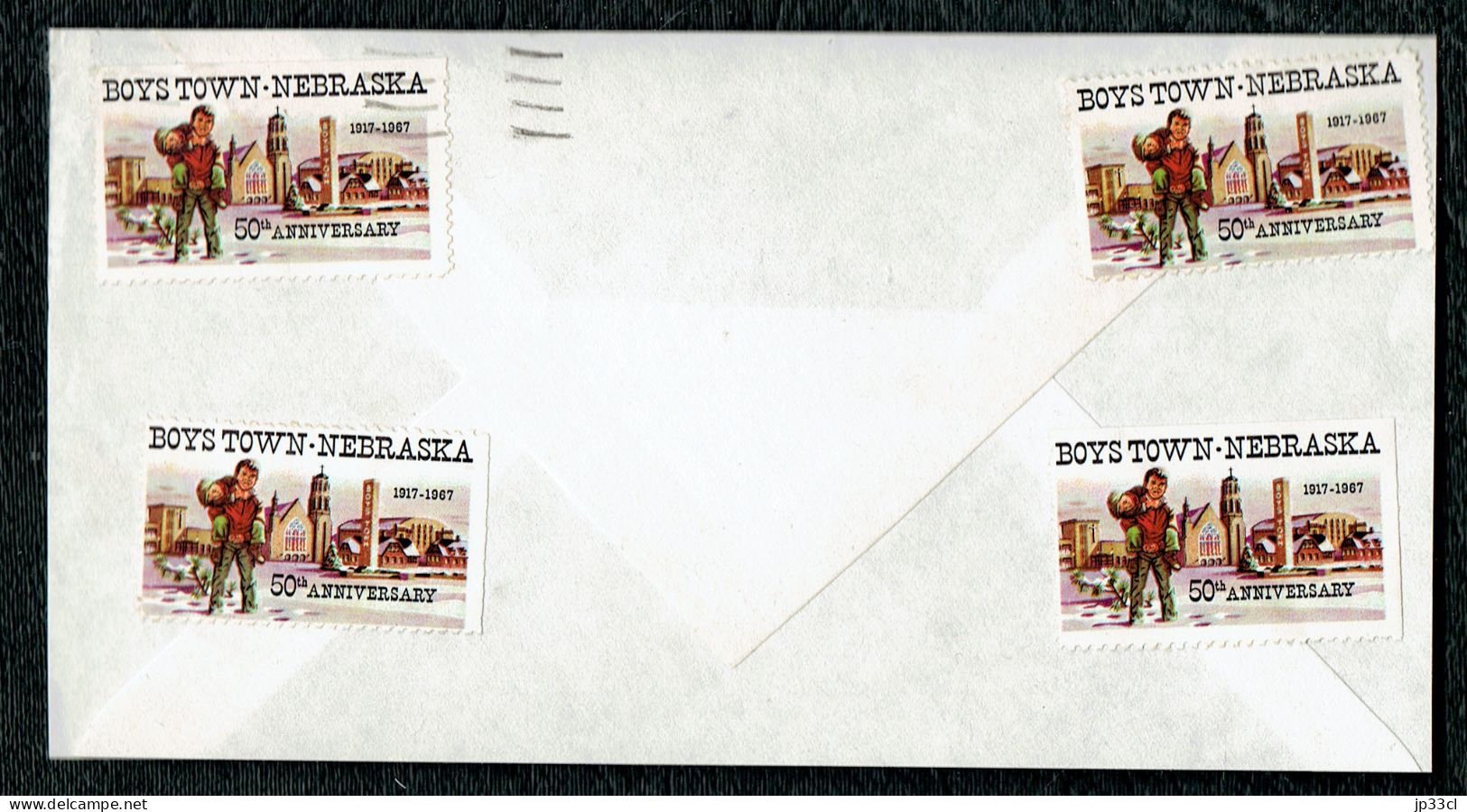 4 Timbres "Boys Town - Nebraska 50th Anniversary 1917-1967 (Émission Privée) - Sonstige & Ohne Zuordnung