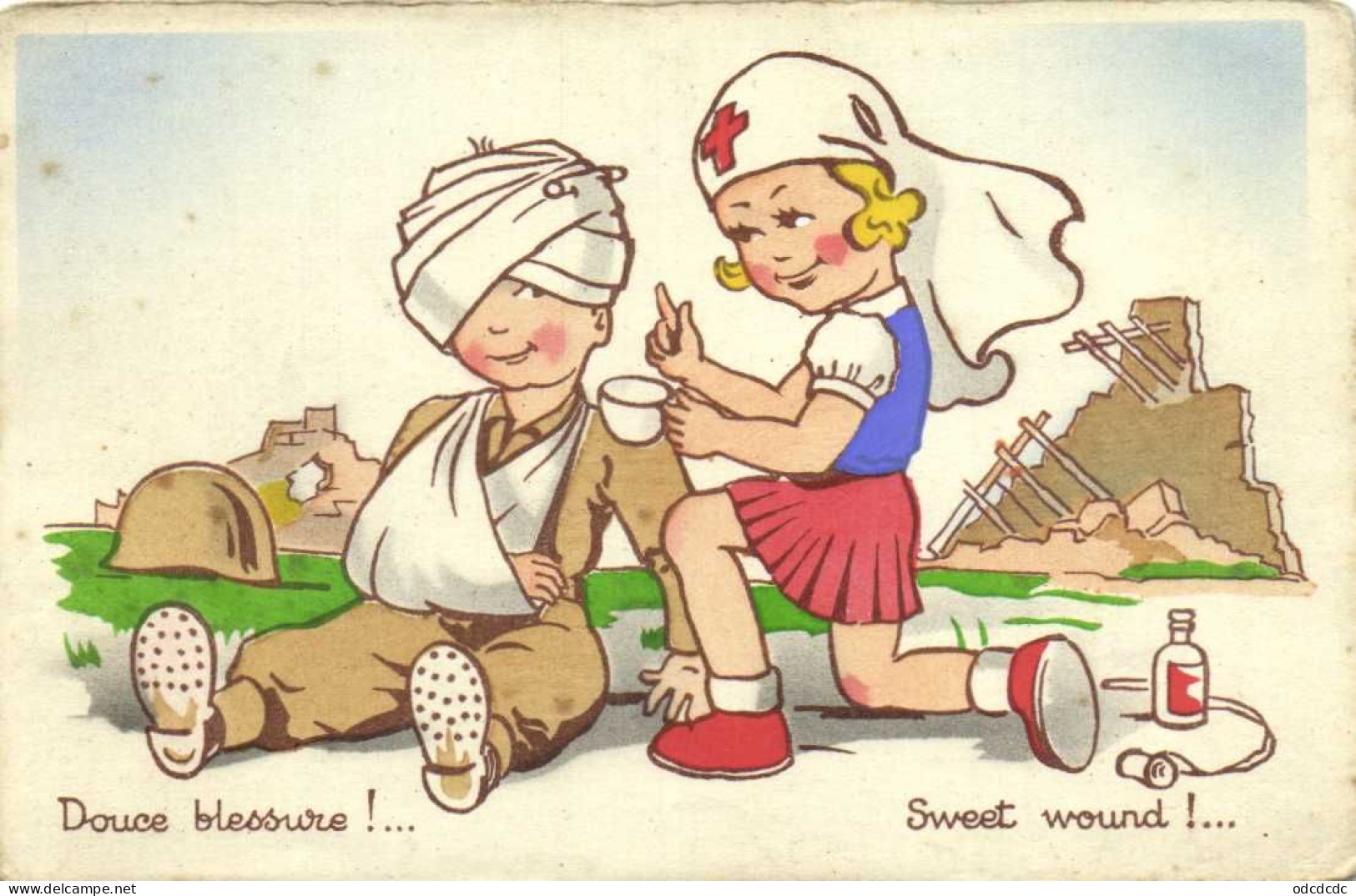 Illustrateur Douce Blessure !... Sweet Wound !... RV - Cartes Humoristiques