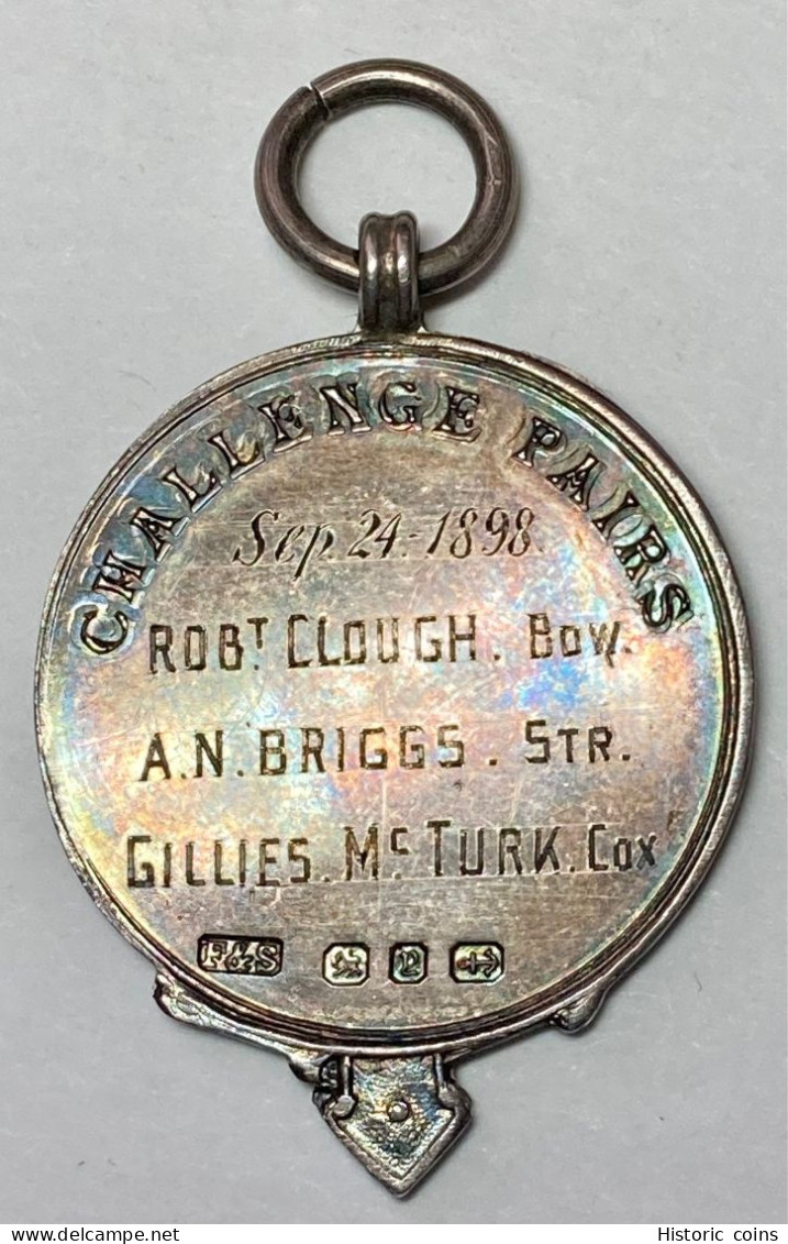 1898 BRADFORD AMATEUR ROWING CLUB .925 Hallmarked Silver Medal In Case - Firma's