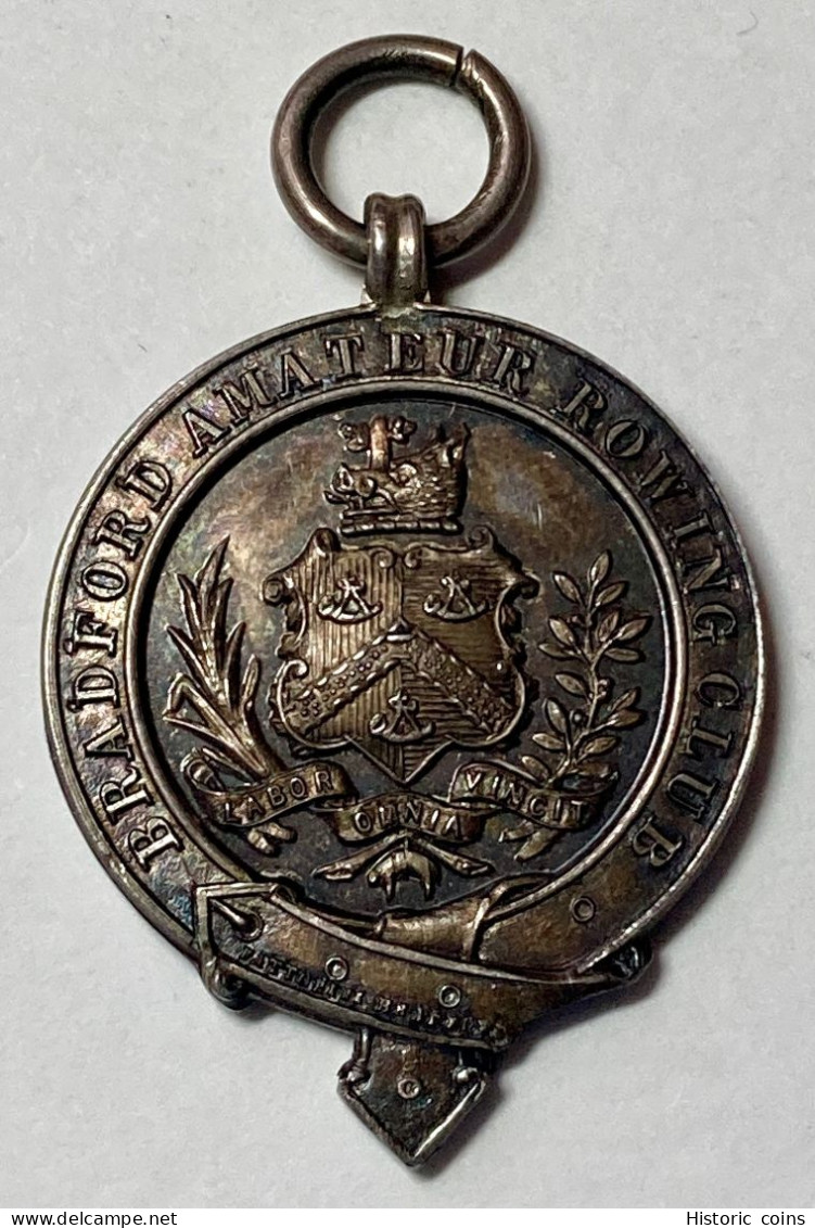 1898 BRADFORD AMATEUR ROWING CLUB .925 hallmarked silver medal in case