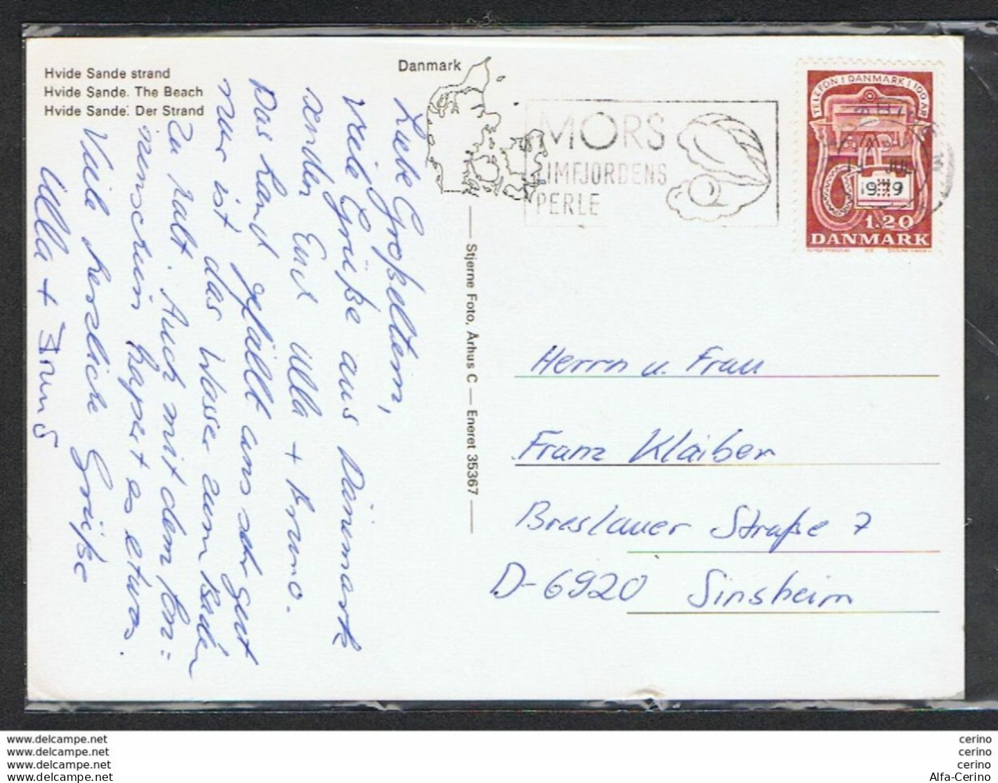 DENMARK: 1979  ILLUSTRATED POSTCARD WITH 1 K. 20 CENTENARY OF THE TELEPHONE (676) - TO GERMANY - Briefe U. Dokumente