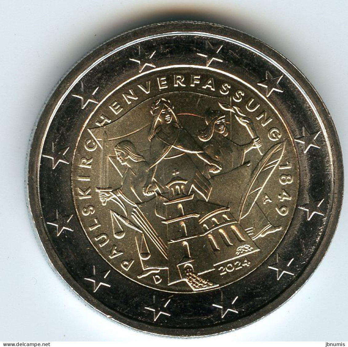 Allemagne Germany 2 Euro 2024 1849 Constitution De Francfort Paulskirchenverfassung UNC - Deutschland