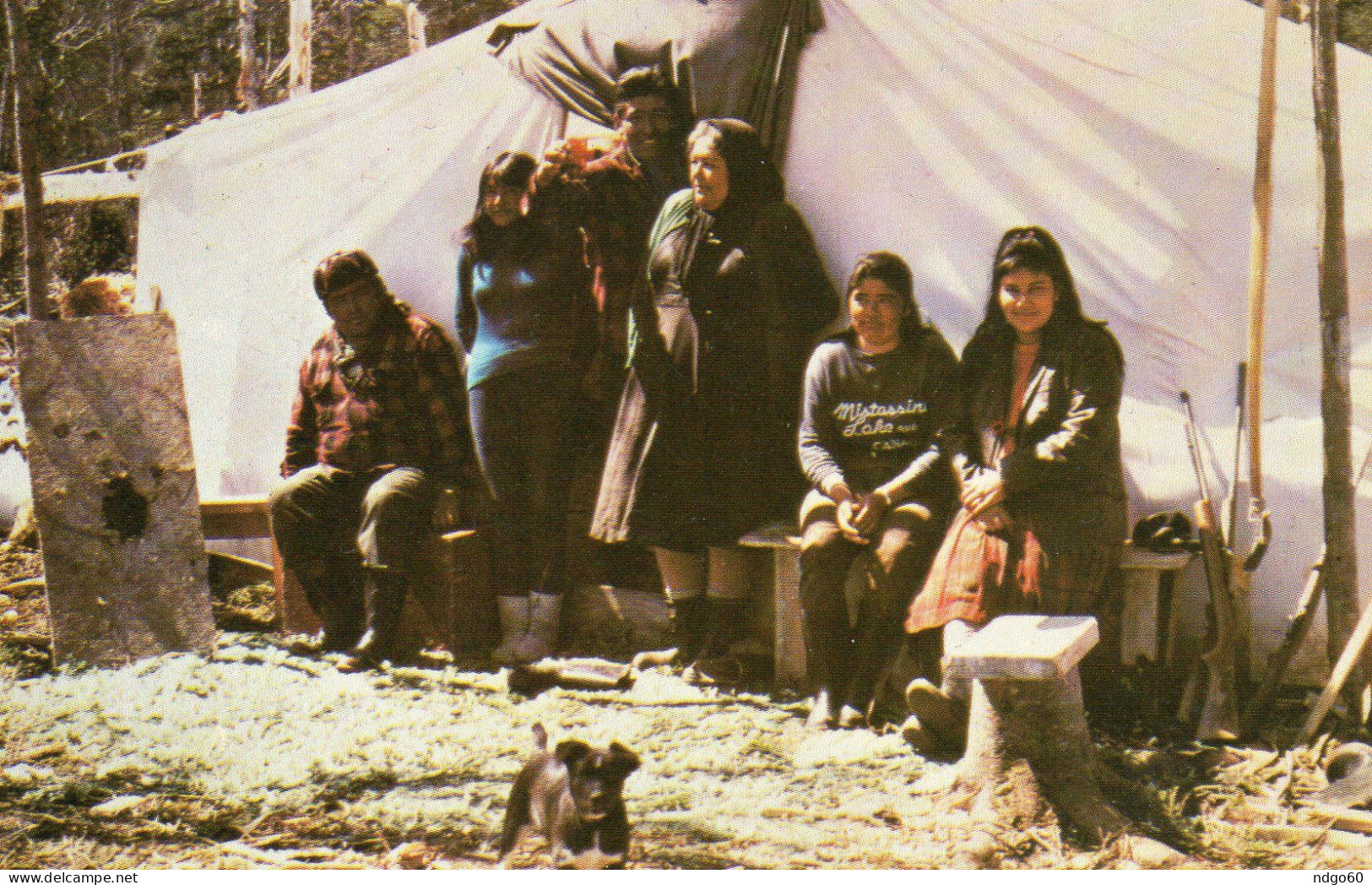 Famille Indienne " Cree " De La Réserve Du Lac Mistassini / Indian Family " Cree " Lake Mistassini - Indiens D'Amérique Du Nord