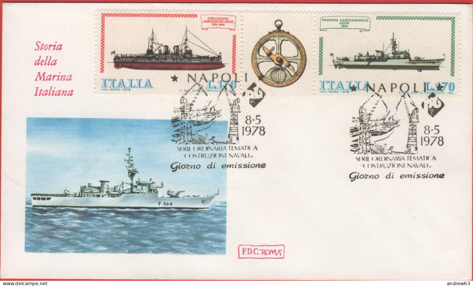 ITALIA - ITALIE - ITALY - 1978 - Navi - 2ª Emissione - FDC Roma - FDC