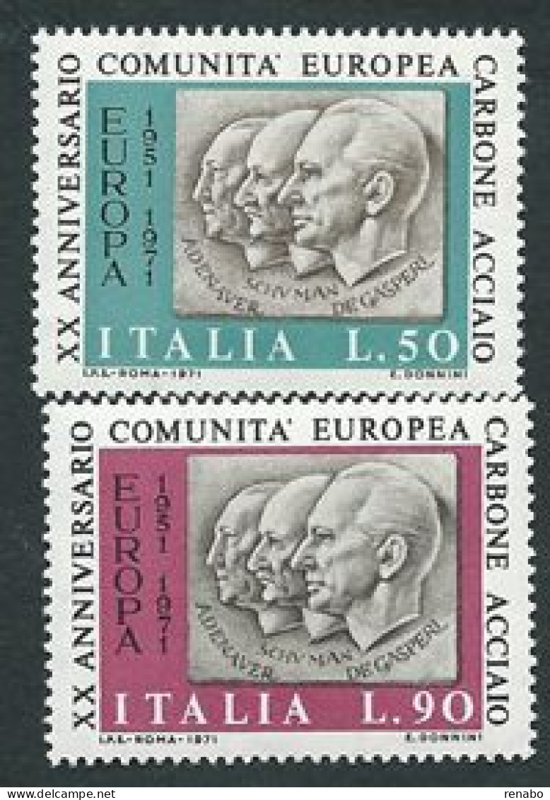 Italia, Italy, Italen, Italie 1971; Ventennale Della CECA , ECSC European Coal And Steel Community. Serie Completa, New. - Comunità Europea